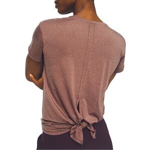 lululemon Antique Bark White Open Back Tie Tee Athleisure Short Sleeve 4